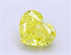 Picture of Lab Grown Diamond 1.88 Carats, Heart with  Cut, Fancy Vivid Yellow Color, VS2 Clarity and Certified by IGI
