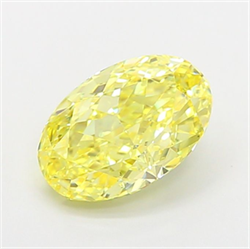 Picture of Lab Grown Diamond 2.03 Carats, Oval with  Cut, Fancy Vivid Yellow Color, VS1 Clarity and Certified by IGI