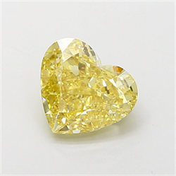 Picture of Lab Grown Diamond 3.09 Carats, Heart with  Cut, Fancy Intense Yellow Color, VVS1 Clarity and Certified by IGI