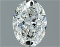 Natural Diamond 0.60 Carats, Oval with  Cut, H Color, SI1 Clarity and Certified by GIA