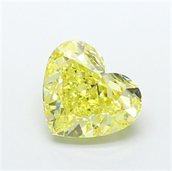 Picture of Lab Grown Diamond 3.35 Carats, Heart with  Cut, Fancy Intense Yellow Color, VS1 Clarity and Certified by IGI