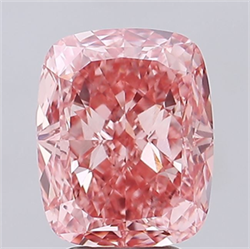 Picture of Lab Grown Diamond 4.36 Carats, CUSHION MODIFIED with  Cut, Fancy Vivid Pink Color, VS1 Clarity and Certified by IGI