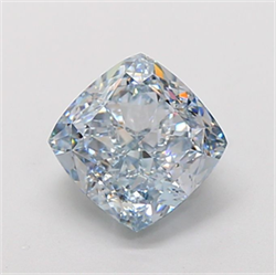Picture of Lab Grown Diamond 3.55 Carats, CUSHION MODIFIED with  Cut, Fancy Intense Blue Color, VVS1 Clarity and Certified by IGI