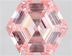 Picture of Lab Grown Diamond 1.95 Carats, HEXAGONAL with  Cut, Fancy Vivid Pink Color, VVS2 Clarity and Certified by IGI