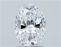 Natural Diamond 1.00 Carats, Oval with  Cut, D Color, VS2 Clarity and Certified by GIA