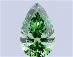 Picture of Lab Grown Diamond 4.08 Carats, Pear with  Cut, Fancy Vivid Green Color, VS1 Clarity and Certified by IGI