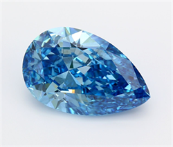 Picture of Lab Grown Diamond 9.18 Carats, Pear with  Cut, Fancy Vivid Blue Color, VS1 Clarity and Certified by IGI
