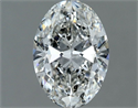 Natural Diamond 0.90 Carats, Oval with  Cut, H Color, SI1 Clarity and Certified by IGI