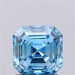 Picture of Lab Grown Diamond 1.24 Carats, Asscher with  Cut, Fancy Vivid Blue Color, VS1 Clarity and Certified by IGI
