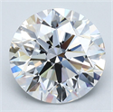 Natural Diamond 3.01 Carats, Round with Excellent Cut, D Color, VS2 Clarity and Certified by GIA