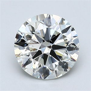 Picture of Natural Diamond 1.70 Carats, Round with Excellent Cut, K Color, SI2 Clarity and Certified by GIA