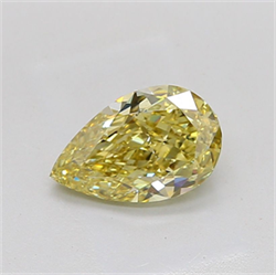 Picture of Lab Grown Diamond 2.03 Carats, Pear with  Cut, Fancy Intense Yellow Color, VS2 Clarity and Certified by IGI