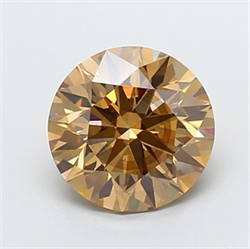 Picture of Lab Grown Diamond 2.36 Carats, Round with Ideal Cut, Fancy Brown Color, VS2 Clarity and Certified by IGI