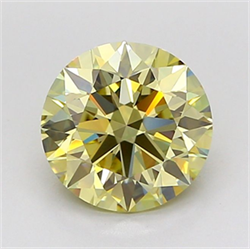 Picture of Lab Grown Diamond 2.00 Carats, Round with Ideal Cut, Fancy Light Yellow Color, VVS2 Clarity and Certified by IGI