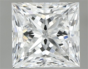 Picture of Natural Diamond 0.90 Carats, Princess with  Cut, E Color, SI2 Clarity and Certified by GIA