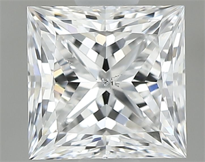 Picture of Natural Diamond 0.90 Carats, Princess with  Cut, E Color, SI2 Clarity and Certified by GIA