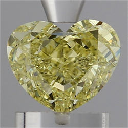 Picture of Lab Grown Diamond 1.31 Carats, Heart with  Cut, Fancy Intense Yellow Color, VS2 Clarity and Certified by IGI