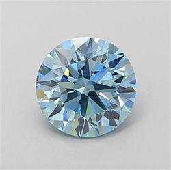 Picture of Lab Grown Diamond 2.03 Carats, Round with Ideal Cut, Fancy Vivid Blue Color, VS2 Clarity and Certified by IGI