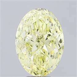 Picture of Lab Grown Diamond 7.01 Carats, Oval with  Cut, Fancy Intense Yellow Color, VS1 Clarity and Certified by IGI