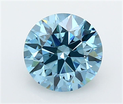 Picture of Lab Grown Diamond 2.49 Carats, Round with Ideal Cut, Fancy Vivid Blue Color, VS1 Clarity and Certified by IGI