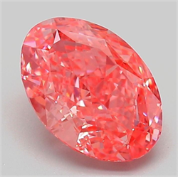 Picture of Lab Grown Diamond 2.17 Carats, Oval with  Cut, Fancy Vivid Pink Color, VS2 Clarity and Certified by IGI