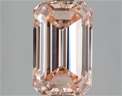 Picture of Lab Grown Diamond 3.02 Carats, Emerald with  Cut, Fancy Intense Pink Color, VVS2 Clarity and Certified by IGI
