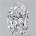 Natural Diamond 0.70 Carats, Oval with  Cut, D Color, VVS2 Clarity and Certified by GIA