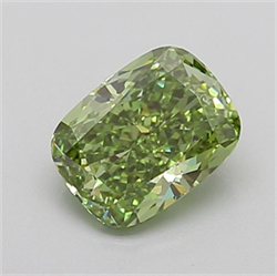 Picture of Lab Grown Diamond 1.66 Carats, CUSHION MODIFIED with  Cut, Fancy Vivid Green Color, VVS2 Clarity and Certified by IGI