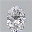 Natural Diamond 0.50 Carats, Oval with  Cut, D Color, VVS2 Clarity and Certified by GIA