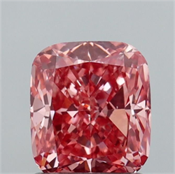 Picture of Lab Grown Diamond 1.23 Carats, CUSHION MODIFIED with  Cut, Fancy Vivid Pink Color, VS1 Clarity and Certified by IGI