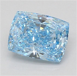 Picture of Lab Grown Diamond 1.51 Carats, CUSHION MODIFIED with  Cut, Fancy Vivid Blue Color, VS1 Clarity and Certified by IGI