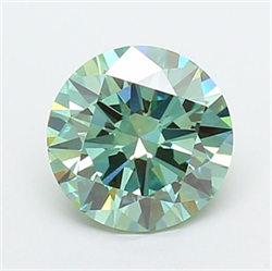 Picture of Lab Grown Diamond 2.07 Carats, Round with Excellent Cut, Fancy Vivid Green Color, VVS2 Clarity and Certified by IGI