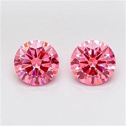 Picture of Lab Grown Diamond 1.56 Carats, Round with Ideal Cut, Fancy Vivid Pink Color, VS1 Clarity and Certified by IGI