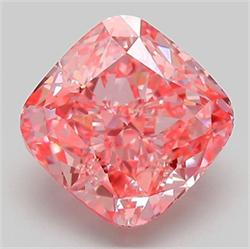 Picture of Lab Grown Diamond 4.06 Carats, CUSHION MODIFIED with  Cut, Fancy Vivid Pink Color, VVS2 Clarity and Certified by IGI