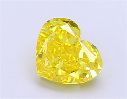 Picture of Lab Grown Diamond 1.83 Carats, Heart with  Cut, Fancy Vivid Yellow Color, VVS2 Clarity and Certified by IGI