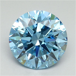 Picture of Lab Grown Diamond 2.27 Carats, Round with Excellent Cut, Fancy Vivid Blue Color, VS1 Clarity and Certified by IGI