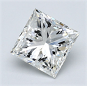 Natural Diamond 2.00 Carats, Princess with  Cut, G Color, SI2 Clarity and Certified by GIA