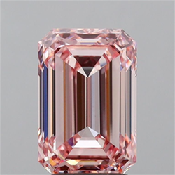 Picture of Lab Grown Diamond 3.22 Carats, Emerald with  Cut, Fancy Intense Pink Color, VS1 Clarity and Certified by IGI