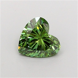 Picture of Lab Grown Diamond 1.31 Carats, Heart with  Cut, Fancy Vivid Green Color, VS1 Clarity and Certified by IGI