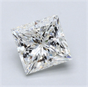 Natural Diamond 1.71 Carats, Princess with  Cut, I Color, VS1 Clarity and Certified by GIA