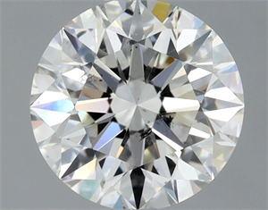 Picture of Natural Diamond 1.02 Carats, Round with Excellent Cut, H Color, SI2 Clarity and Certified by GIA