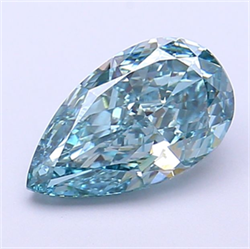 Picture of Lab Grown Diamond 1.59 Carats, Pear with  Cut, Fancy Vivid Blue Color, VVS2 Clarity and Certified by IGI