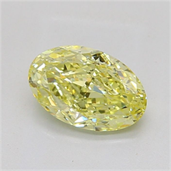 Picture of Lab Grown Diamond 2.01 Carats, Oval with  Cut, Fancy Intense Yellow Color, VS1 Clarity and Certified by IGI