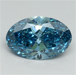 Picture of Lab Grown Diamond 1.50 Carats, Oval with  Cut, Fancy Vivid Blue Color, VS1 Clarity and Certified by IGI