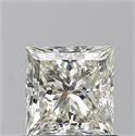 Natural Diamond 0.92 Carats, Princess with  Cut, K Color, VVS2 Clarity and Certified by GIA