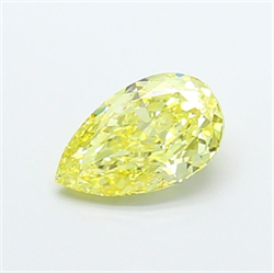 Picture of Lab Grown Diamond 1.53 Carats, Pear with  Cut, Fancy Intense Yellow Color, VS1 Clarity and Certified by IGI