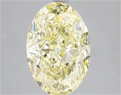 Picture of Lab Grown Diamond 5.07 Carats, Oval with  Cut, Fancy Vivid Yellow Color, VS1 Clarity and Certified by IGI
