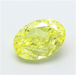 Picture of Lab Grown Diamond 1.94 Carats, Oval with  Cut, Fancy Yellow Color, VVS1 Clarity and Certified by IGI