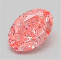 Picture of Lab Grown Diamond 2.06 Carats, Oval with  Cut, Fancy Vivid Pink Color, VS1 Clarity and Certified by IGI
