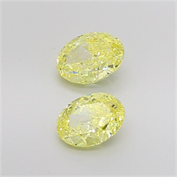 Picture of Lab Grown Diamond 1.22 Carats, Oval with  Cut, Fancy Vivid Yellow Color, VVS2 Clarity and Certified by IGI